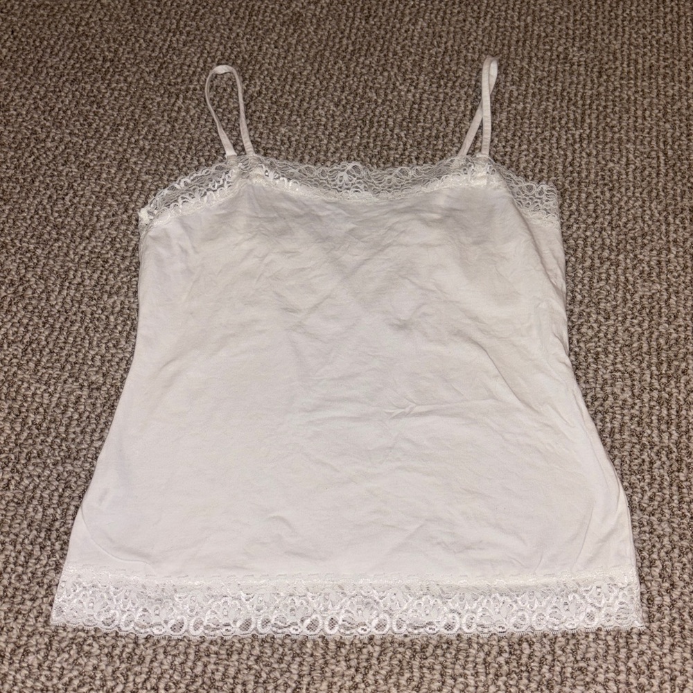 5/$25 Ann Taylor Lace Trim Tank Top